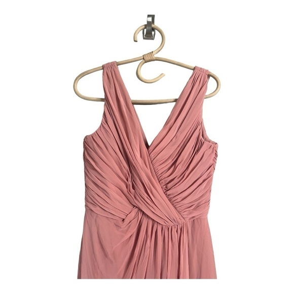 Dessy Collection Thread Sleeveless Draped Faux Wrap Maxi Dress Desert Rose NWOT - Picture 3 of 16